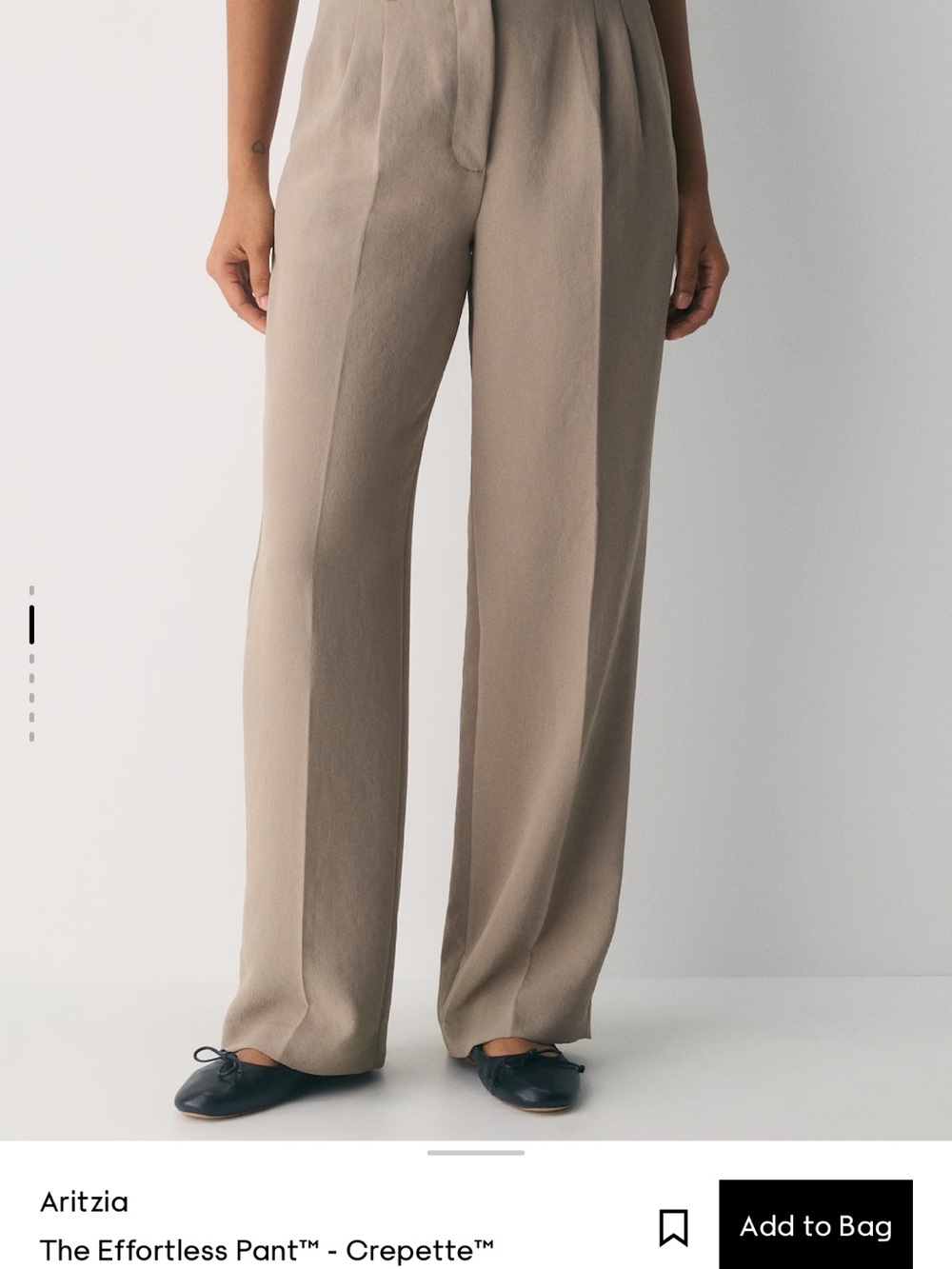 Aritzia Effortless Pants in nomad Taupe - regular